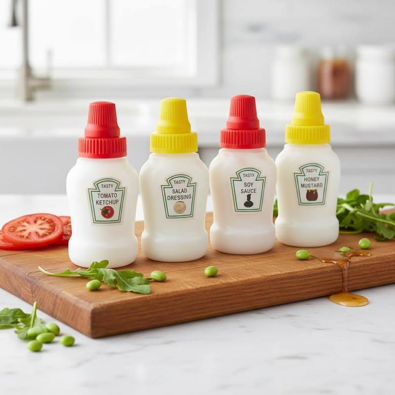 Mini Squeeze Bottles 23ml Small Ketchup Bottle Refillable Plastic Spice
