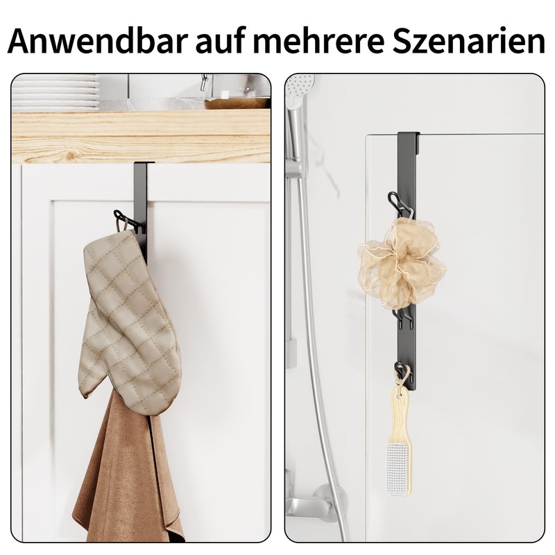 niffgaff Black Door Hooks for Hanging - Coat Hooks Door,