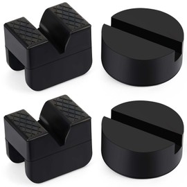 Amylove 4 Pcs 2 Types Jack Stand Pads Rubber Floor Jack Pad Adapter Pinch Welds Frame Rail Protector 2-3 Ton Universal Slotted for Car Accessories