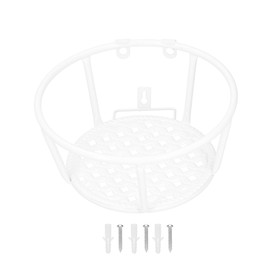 Iron Hanging Baskets Flower Pot Holder Hanger for Outdoor Balcony Garden Patio DecorWhite