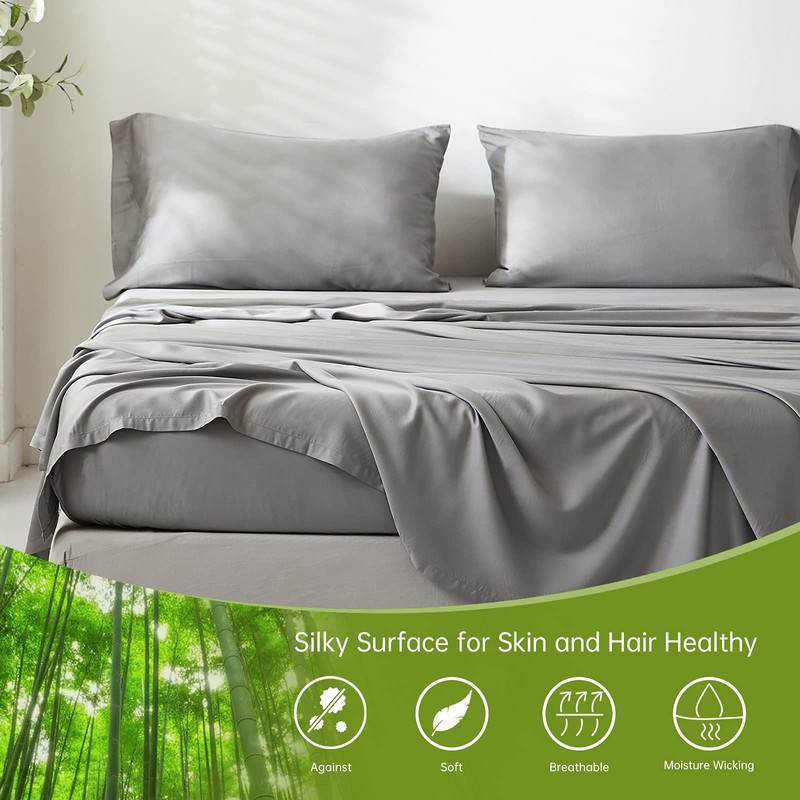 Simple&Opulence 100% Bamboo Viscose Fitted Sheet, Cooling and Luxurious Silky