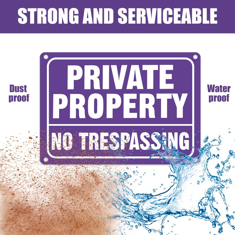 Tandefio 100 Pack No Trespassing Signs Private Property Metal Anti-Rust