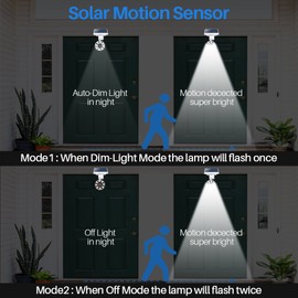 Solar Motion Light Outdoor Aluminum of 2, 1400-Lumens 9W LED(130W Equi.), No Power Required Solar Flood Security Spot Lights for Camp Driveway Patio Path Garden, 100-Week Protection for 100% Free