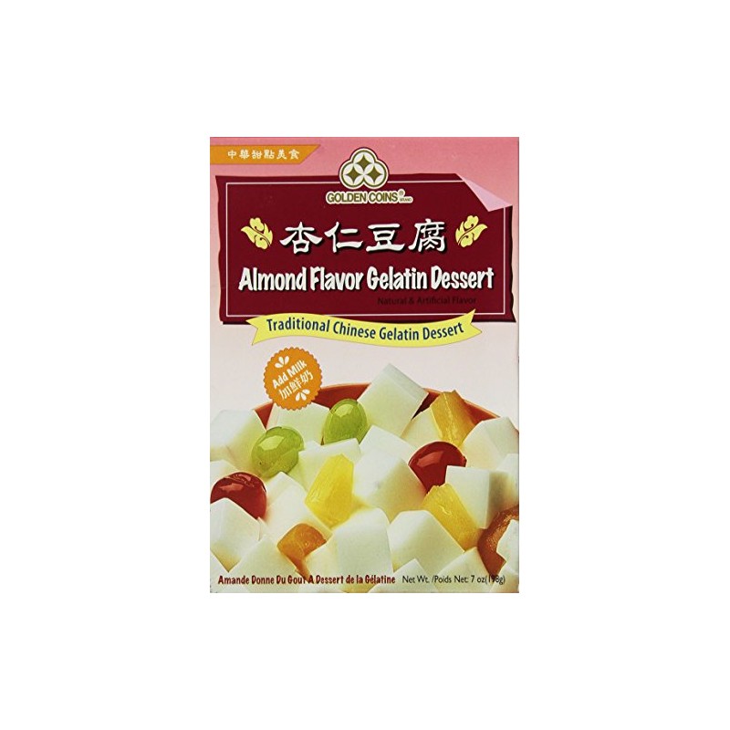 Golden Coins Brand ALmond Flavor Gelatin Dessert