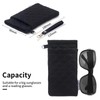 Face Shadow Double Eyeglasses Pouch Large Squeeze Top Microfiber Soft