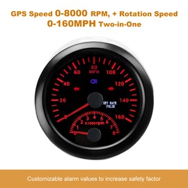 WATERWICH 85MM GPS Speedometer 0-160MPH + 8000RPM Tachometer for All Vehicle Ship Boat Yacht