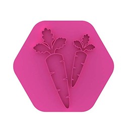LissieLou Pair of Easter Carrots Cookie Stamp Happy Easter Icing Fondant Embosser - Light Pink