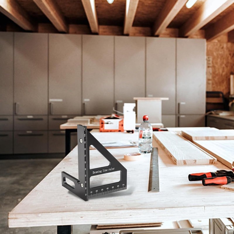 3D Woodworking Square Protractor, Set Square Carpentry, Multi-Angle Measuring Tool