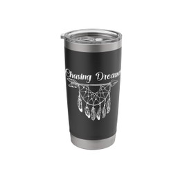 Chasing Dreams, Feather Catching Motivational Quotes Stainless Steel Insulated Tumbler