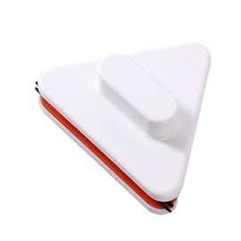 Magnetic Windshield Cleaner Tool,Windshield Magnetic Car Window Cleaner, Double-Sided Window Cleaner Glass Wiper, Triangle Shape, White(Glass 3-10mm)