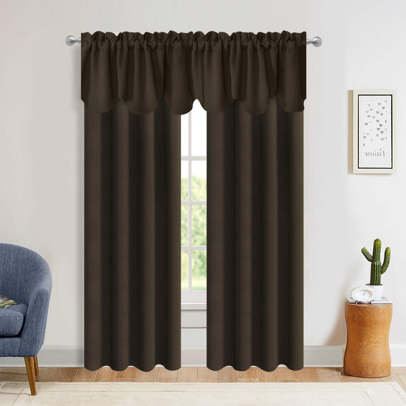 Aquazolax Blackout Window Valance Curtains for Living Room, Rod Pocket