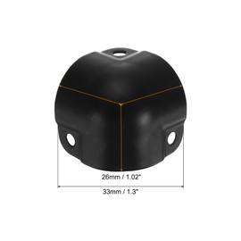 sourcing map 20 Pcs Decorative Box Corner Cover, 26mm Metal Edge Guard, Furniture Corner Edges Protector, Black