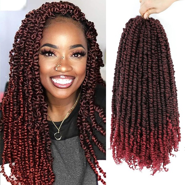 Pre Twisted Passion Twist Hair, 20 Inches, 7 Packs Passion Twist Crochet Hair, Pre-looped, Bohemian Braids for Passion Twist, Synthetic Hair Extensions (TBUG)