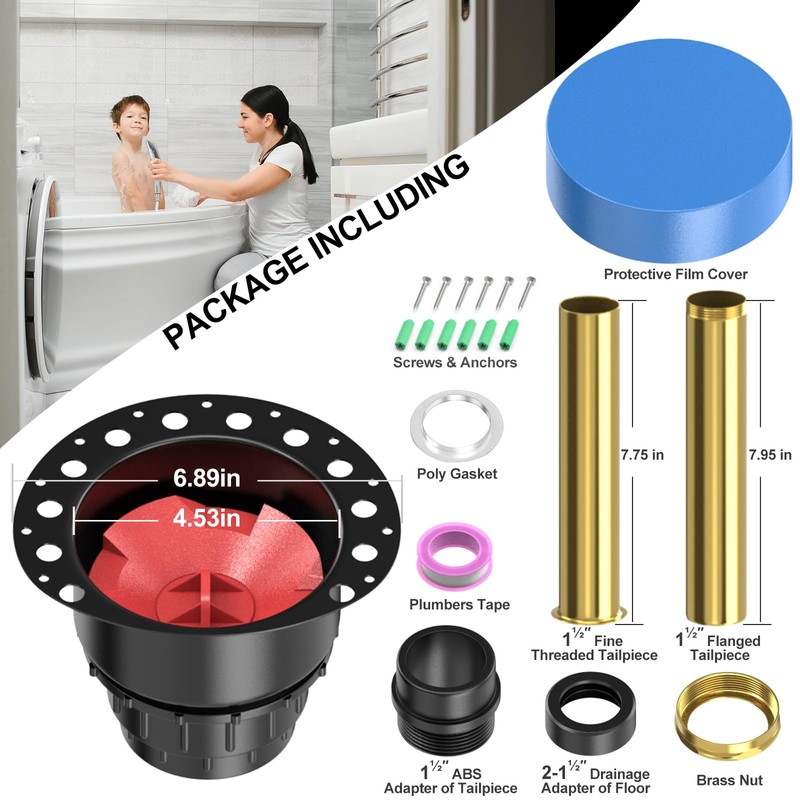 ABS Freestanding Tub Drain Rough-in Kit, Bathtub Drian Kit with