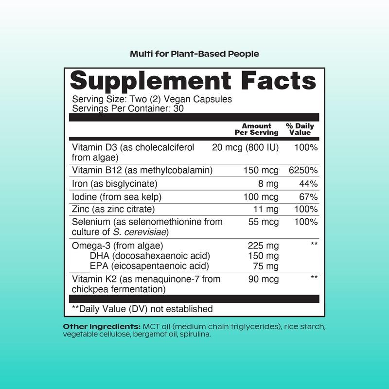 wholier Multivitamin for Plant-Based People, Vegan Essential Vitamins, Minerals +