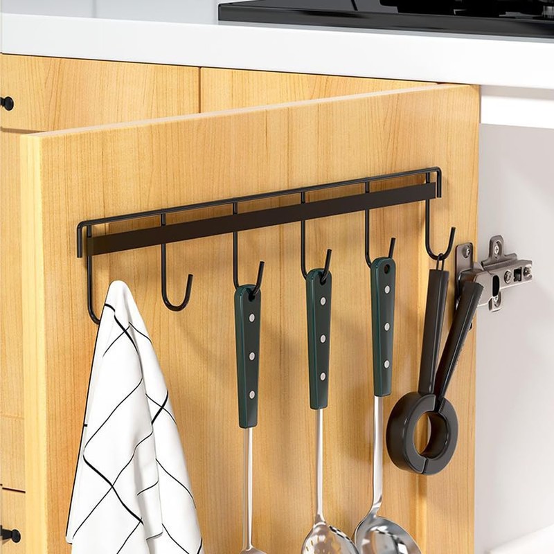Nmgkokew 2Pcs Kitchen Utility Hooks,Wall Mount Kitchen Utensil Rack with