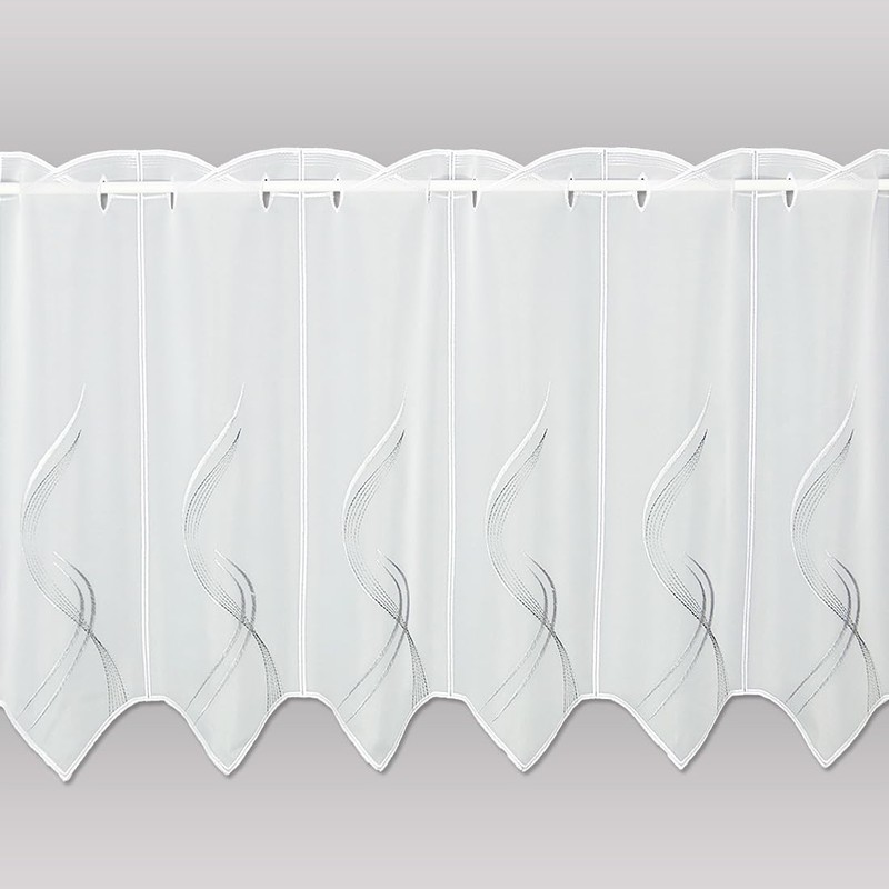 Modern Panel Curtain Samara with Ornamental Embroidery from Plauen Lace