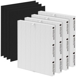 AP-1512HH Washable Pre-filter Replacement Compatible with Coway Airmega AP-1512HH, AP-1512HH-FP, AP-1518R, AP-1519P, Item #3304899, Include 4 HEPA Filters and 4 Carbon Filters