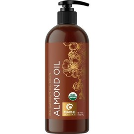 Maple Holistics- Aceite de almendras dulces orgánico del USDA aceite de almendras orgánico puro prensado en frío para la piel, el cabello y las uñas  