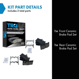 TRQ Front & Rear Brake Pads Ceramic Compatible with 2001-2006 Lexus LS430