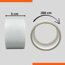 eacommerce - Nastro Adesivo per Riparazione Zanzariere | Fibra di Vetro Autoadesiva | Facile da Applicare | Impermeabile | Ripara Strappi | Grigio 5x200 cm