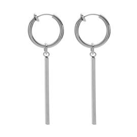 BTS Jimin Hoop Earrings for Men Women Binaural 2pcs Stick Type, Stainless Steel