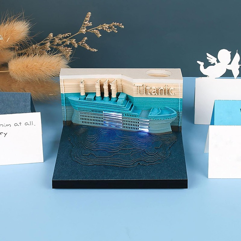 Creative Cruise Ship Sticky Notes Desktop Decoration 3D Hand Tear