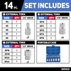NEIKO 04300A E-Torx Socket Set, 14 Piece, External Torx, E4