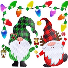 26 Pieces Christmas Car Refrigerator Decorations Reflective Bulb Light Gnome Magnet Accessories Set Xmas Holiday Cute Decor