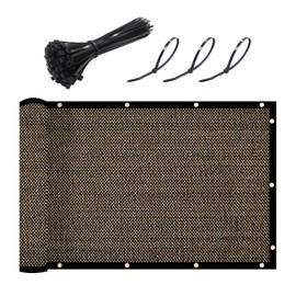 UPGRADE Privacy Fence Screen 90% Visual Blockage 6'x6' Brown Outdoor 175 GSM HDPE Mesh Panels for Deck,Balcony,Backyard,Patio with Zip Ties,Customized，A494