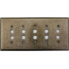 Aged Antique Brass 5 Gang Push Button Light Switch Wall