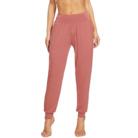 WiWi Women's Viscose from Bamboo Joggers Super Soft Pajama Pants Yoga Bottoms Lounge Cooling Sweatpants with Pockets S-XXL, Cameo, Large