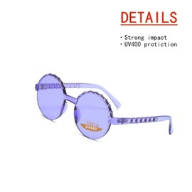 Yoela OLINOWL Circular Oversized Rimless Sunglasses One Piece Circular Eyewear Colored Sunglasses for Women