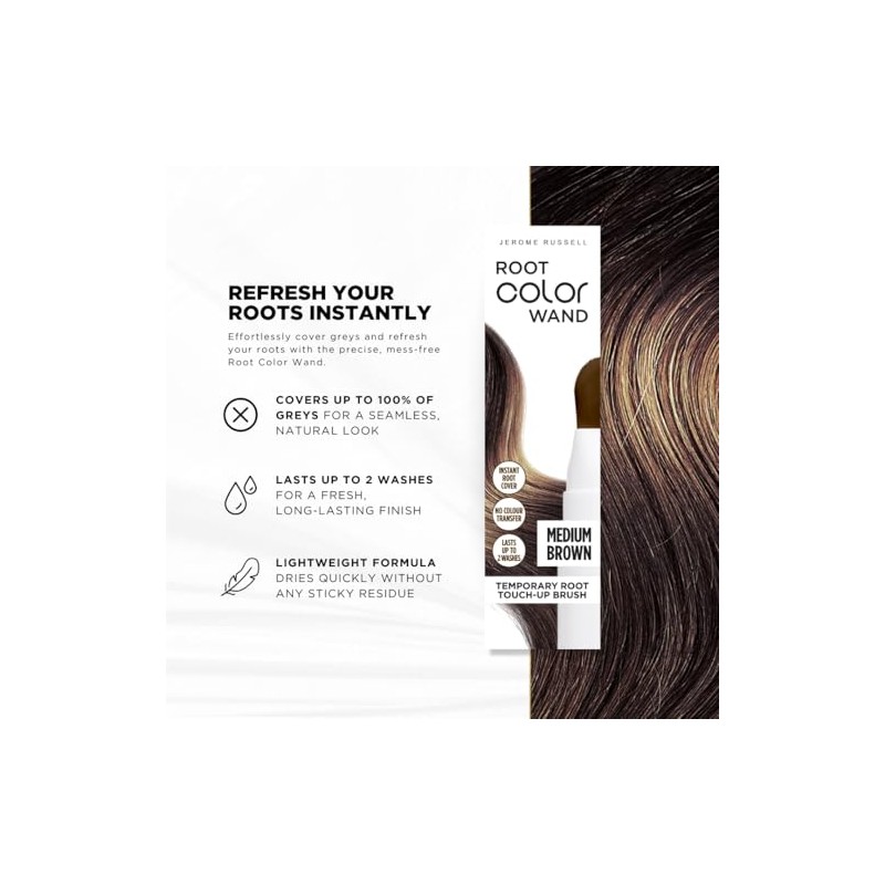 Jerome Russell Root Color Wand in Medium Brown| Instant Up