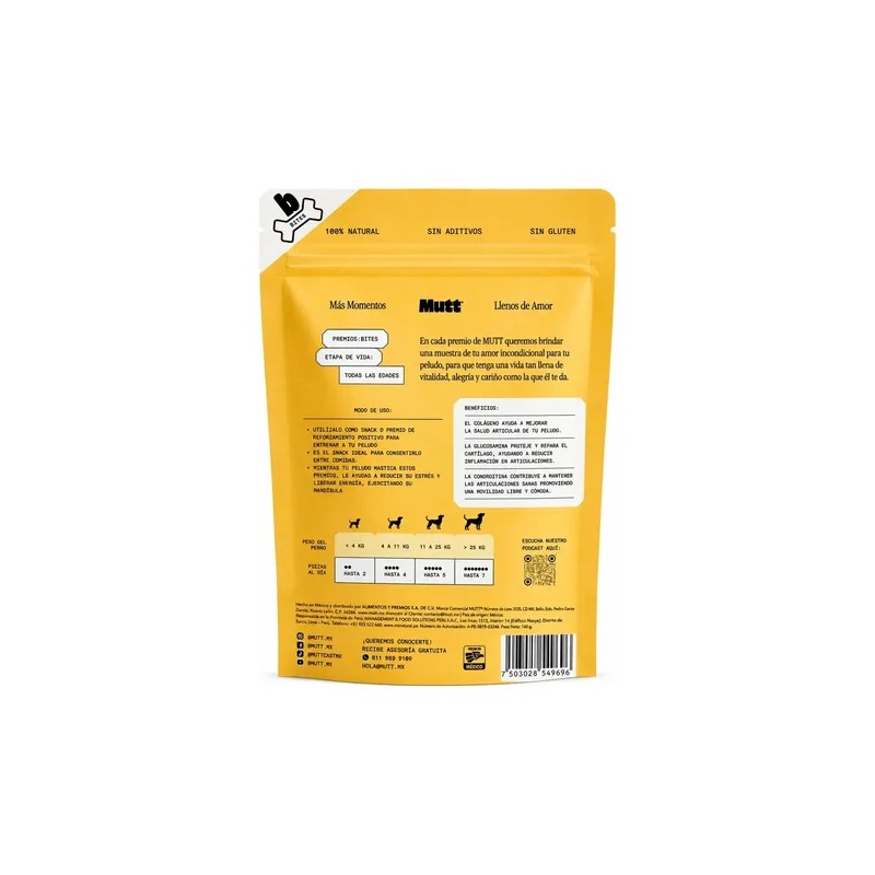 Premios Perros Mutt Chicharrón De Pollo 140g Articulaciones