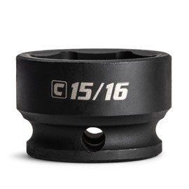 Capri Tools 15/16 in. Stubby Impact Socket, 3/8 in. Drive, 6 Point, SAE