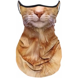 YJPPDD Cute Bandana Face Mask,3D Animal Neck Gaiter Face Mask Scarf with Ear-Hanging for Ski Hiking Riding Sports Outdoor