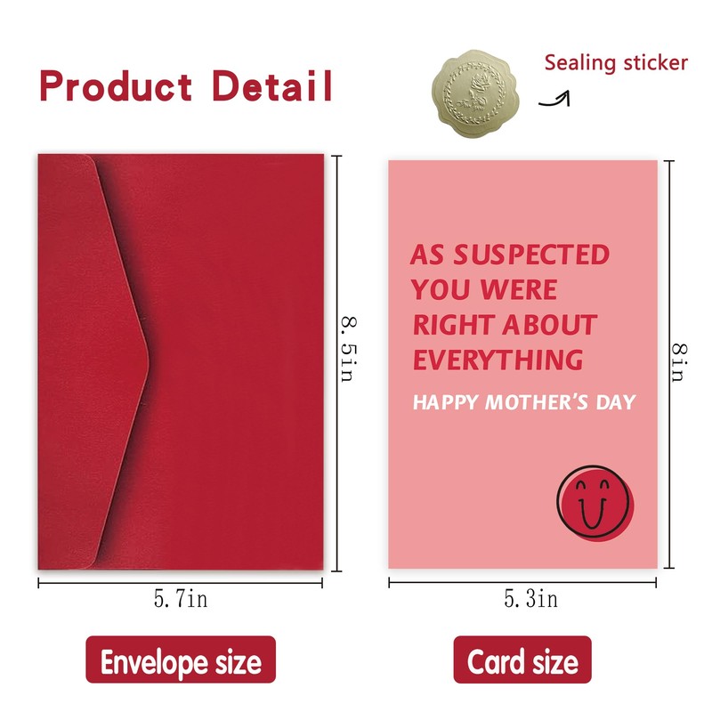 Detuca Humor Mother’s Day Card for Her, Funny Mothers Day