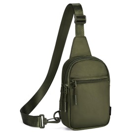 CHOLISS Small Crossbody Bags for Men and Women, Sling Backpack Travel Bag Nylon, Green