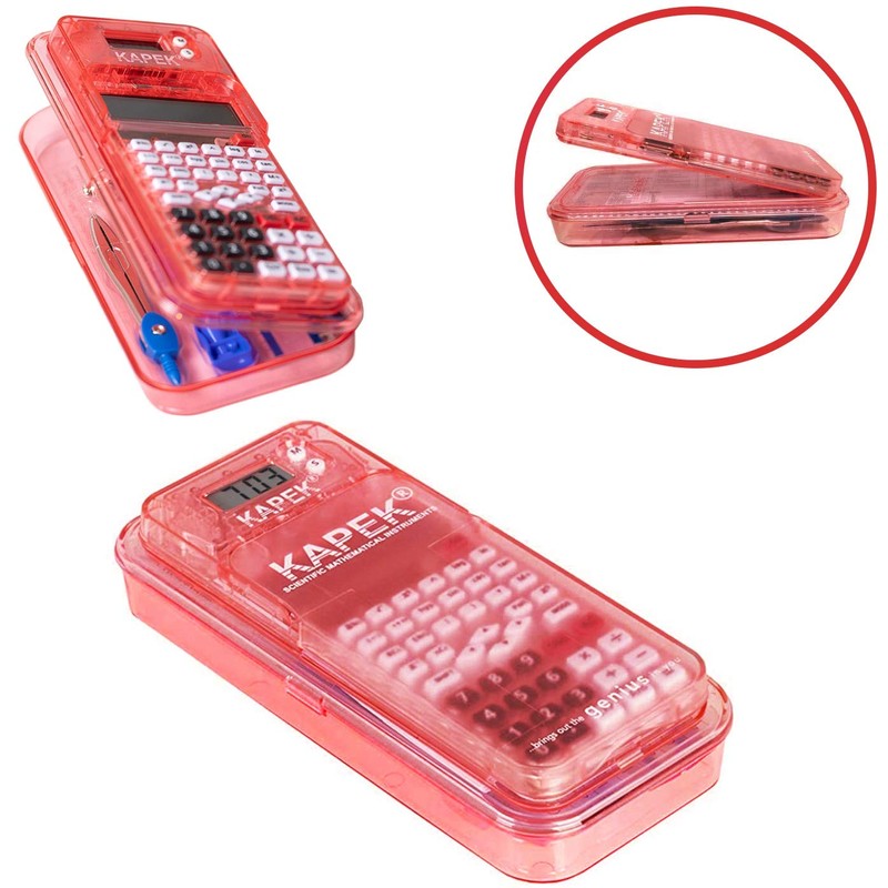 KAPEK Scientific Calculator + Math Set for Schools | 2-Line