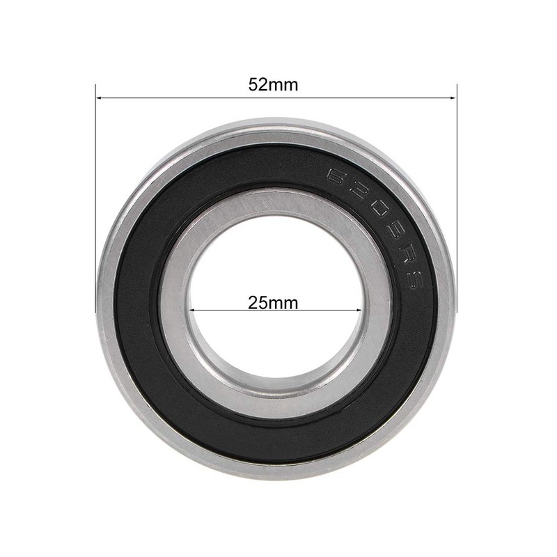 sourcing map 6205-2RS Deep Groove Ball Bearings Z2 25mm x