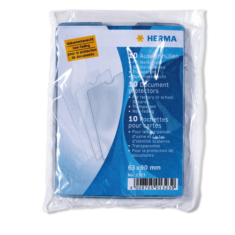 HERMA 1323 ID Card Holder Transparent Pack of 10 ID