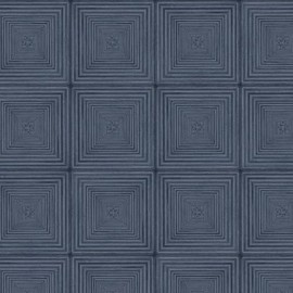 CONCORD WALLCOVERINGS ™ Textured Wallpaper Geometric Square Abstract, Blue, 21 in x 33 Ft (56 sq. ft), MH36523