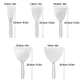 2", 3", 4", 5", 6" Putty Knife Scraper, Putty Knife Set, Stainless Steel Putty Knife, Wallpaper Scraper Paint Scraper Tool for Spreading Drywall Spackle, Plasterboard Mud, Scraping Paint, by GENHAKON