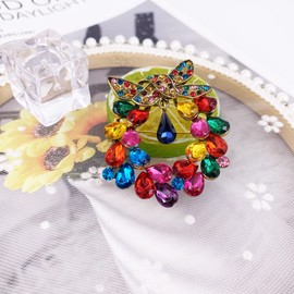 LAXPICOL Broche de corona de cristal multicolor brillante para mujeres y niñas, regalo dorado