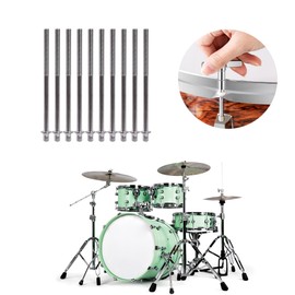 Etfbuy 10pcs Silver Jazz Drum Snare drum Screw Drum Lug Mounting Screws Percussion Replacement Accessory Drum Kit 0.24x3.94in