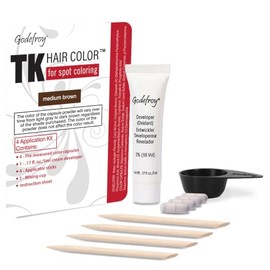 Kit de tinte Godefroy para cabello con cobertura total de canas, marrón medio, 4 Aplicaciones, retoque de raíces duradero para hombres y mujeres, cáps