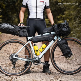 abamita Bicycle Frame Bag Bike Triangle Bag Waterproof Bike Bag 2.4L with Dual Side Mesh Pockets for MTB Road Bike Cycling Commuting and Outdoor Adventures