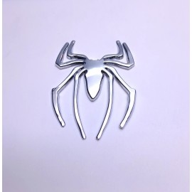 DIGIART INTERNATIONAL SPIDER CAR EMBLEMS 3D ZINC ALLOY METAL CHROME SILVER FINISH