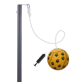 STERLING Sports Heavy Duty Tetherball Set with Pole, Ball & Rope | PawPlay Outdoor Backyard Game for Kids, Family & Dogs | 8'10" Rust-Resistant Galvanized Steel Tether Ball Set